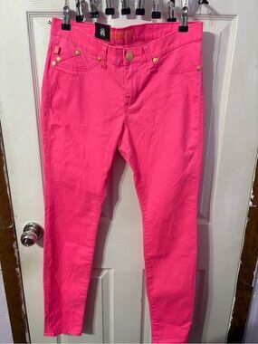 Bright Pink Women’s Pants - Classic Five-Pocket Style